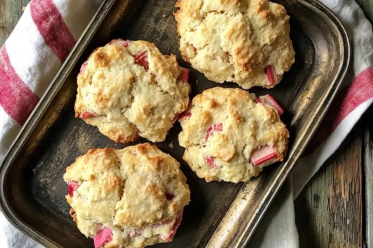Strawberry Rhubarb Drop Biscuits
