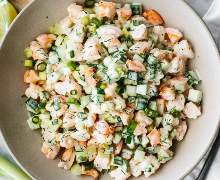 Fresh Cucumber Shrimp Salad with vibrant ingredients and garnishes
