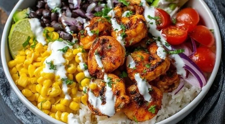 Delicious Mexican Shrimp Bowl with vibrant ingredients and bold flavors