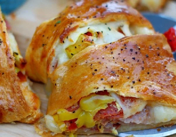 Delicious Spicy Italian Crescent Ring with flaky dough and Italian spices