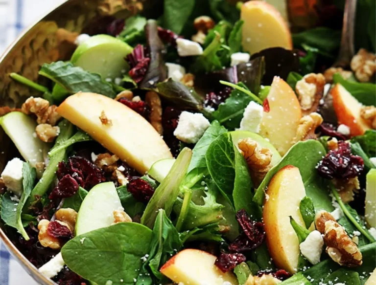 Delicious Apple Cranberry Walnut Salad with apples, cranberries, and walnuts