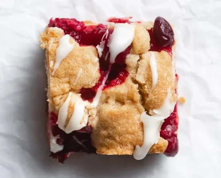 Cranberry Crumble Bars with a buttery blondie crust and topping.