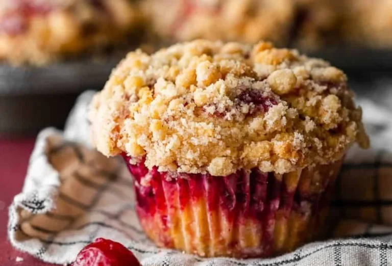 Delicious cranberry sauce muffins, perfect for using up holiday leftovers.