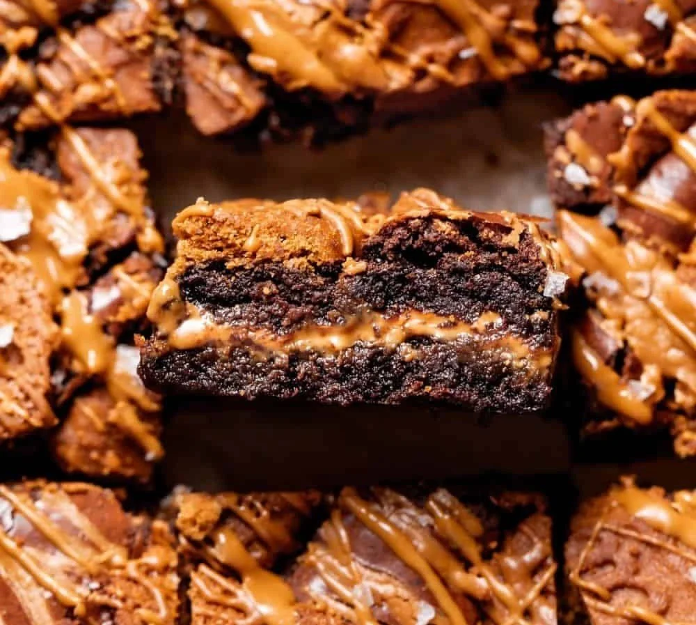 Easy Biscoff brownies recipe with rich chocolate flavor and smooth Biscoff spread