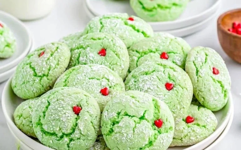 Delicious Grinch Cookies decorated for Christmas
