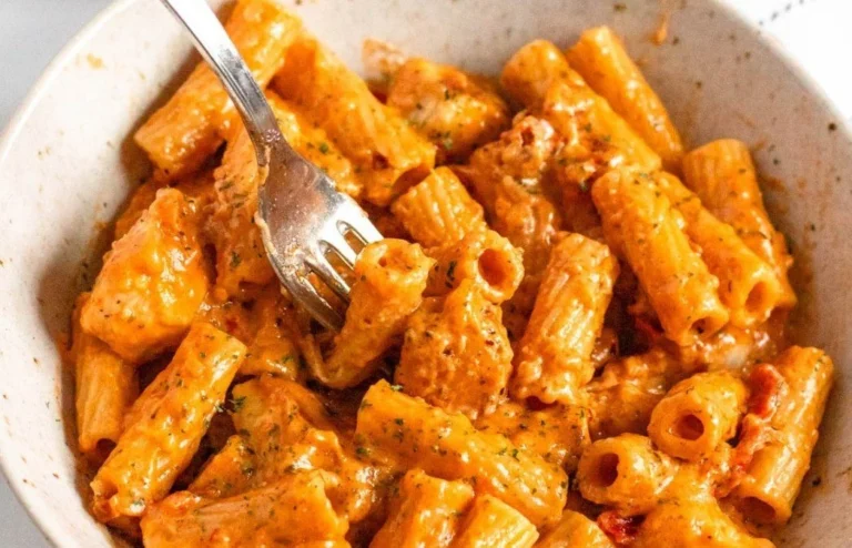 Delicious Marry Me Chicken Pasta garnished with herbs and served on a plate