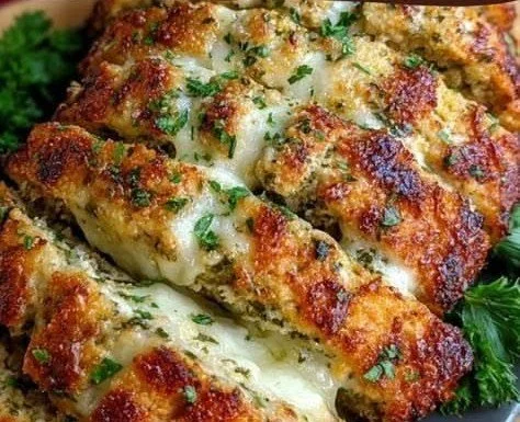 Delicious Parmesan Chicken Meatloaf served with a side of vegetables
