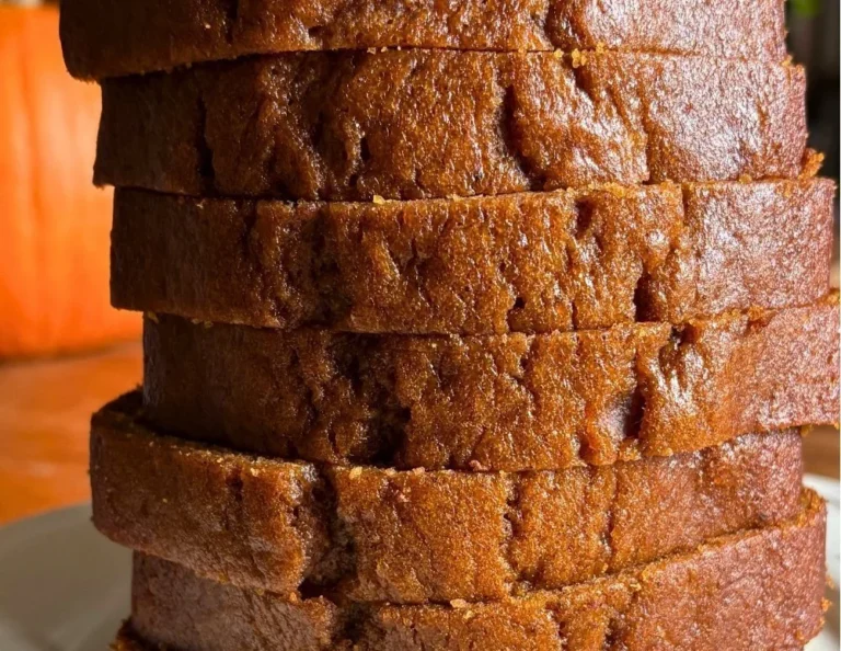One-bowl coffeehouse-style pumpkin loaf fresh out of the oven