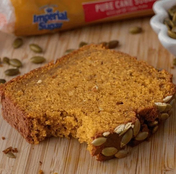 Soft Starbucks Pumpkin Loaf fresh out of the oven, ready to enjoy with coffee.